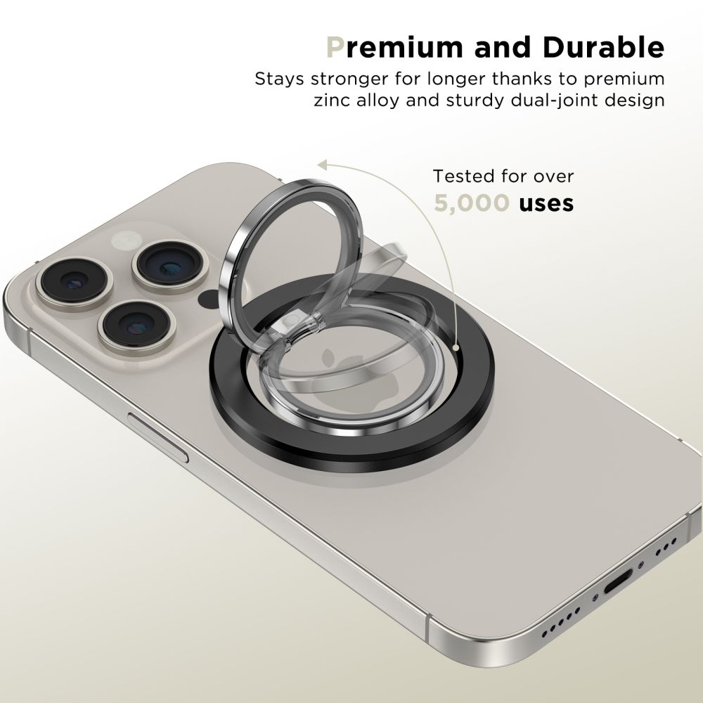 Telefoni sõrmerõngas / tugijalg MagSafe Phone Ring, must, MagSafe magnetkinnitusega, Tech-Protect - Image 2