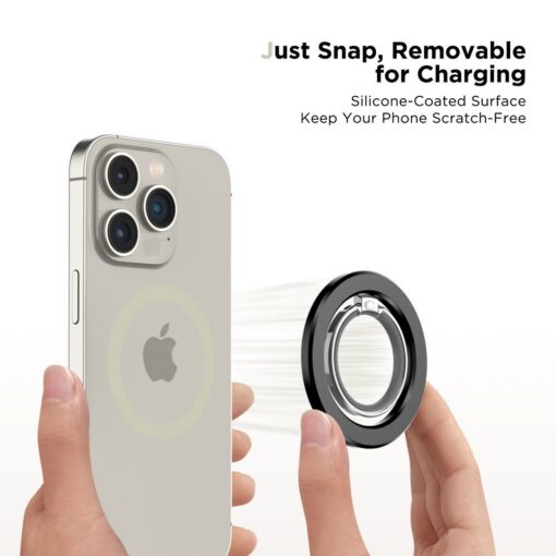 Telefoni sõrmerõngas / tugijalg MagSafe Phone Ring, must, MagSafe magnetkinnitusega, Tech-Protect - Image 3