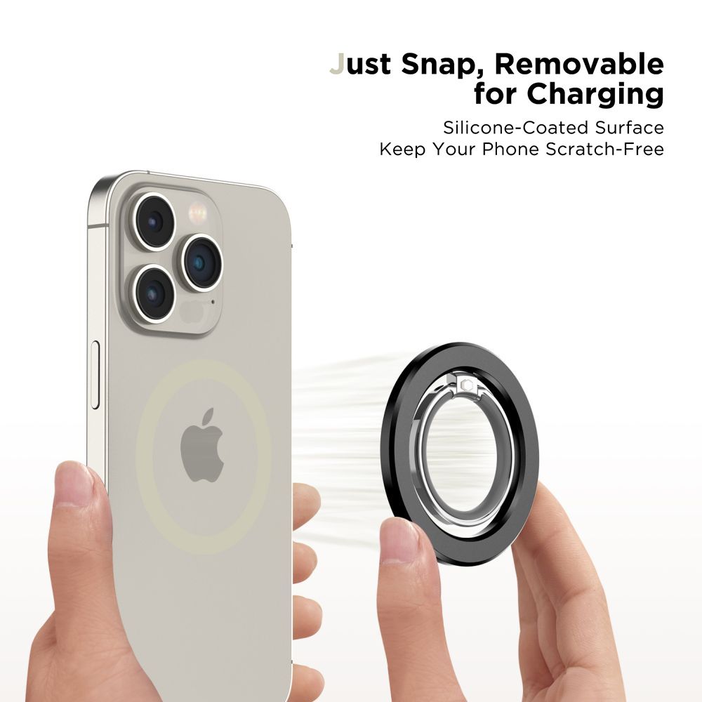 Telefoni sõrmerõngas / tugijalg MagSafe Phone Ring, must, MagSafe magnetkinnitusega, Tech-Protect - Image 3