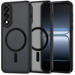 Kaitseümbris Magmat MagSafe, OnePlus Nord 5, matt läbipaistev musta äärega, Qi2/MagSafe toega, Tech-Protect