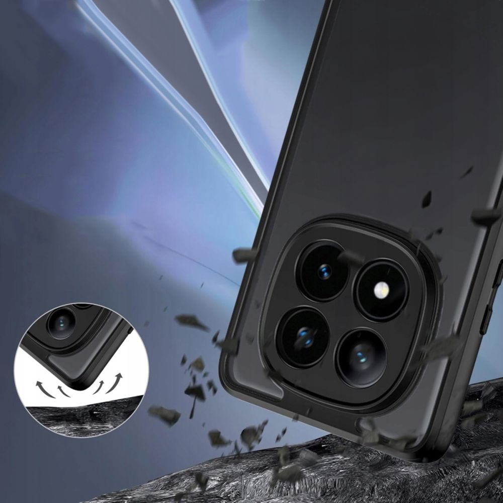 Kaitseümbris Magmat, Xiaomi Redmi Note 14 Pro 5G / Poco X7, matt läbipaistev musta äärega, Tech-Protect - Image 2