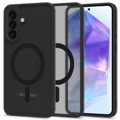 Kaitseümbris Magmat MagSafe, Samsung Galaxy A56 5G, matt läbipaistev musta äärega, Tech-Protect