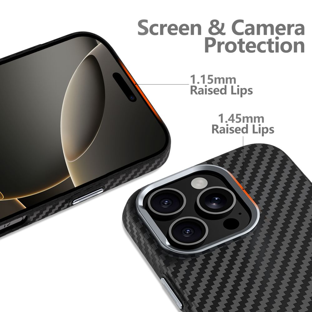 Kaitseümbris Ion Carbon MagSafe, Apple iPhone 16e, must/hõbedane, õhuke, Tech-Protect - Image 3