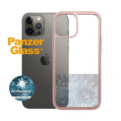 Kaitseümbris ClearCase, Apple iPhone 12 Pro Max, klaasist tagaküljega, roosakuldne / läbipaistev, PanzerGlass