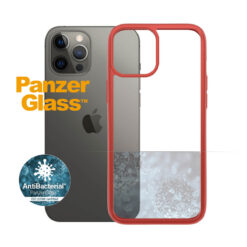 Kaitseümbris ClearCase, Apple iPhone 12 Pro Max, klaasist tagaküljega, punane / läbipaistev, PanzerGlass