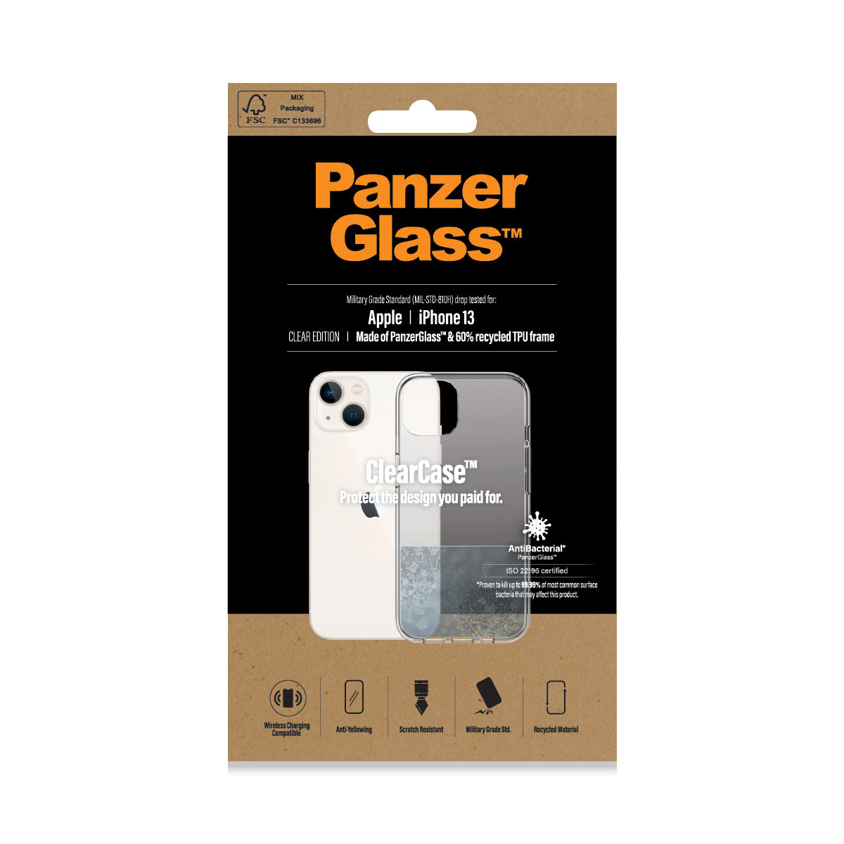 Kaitseümbris ClearCase, Apple iPhone 13, klaasist tagaküljega, läbipaistev, PanzerGlass - Image 2