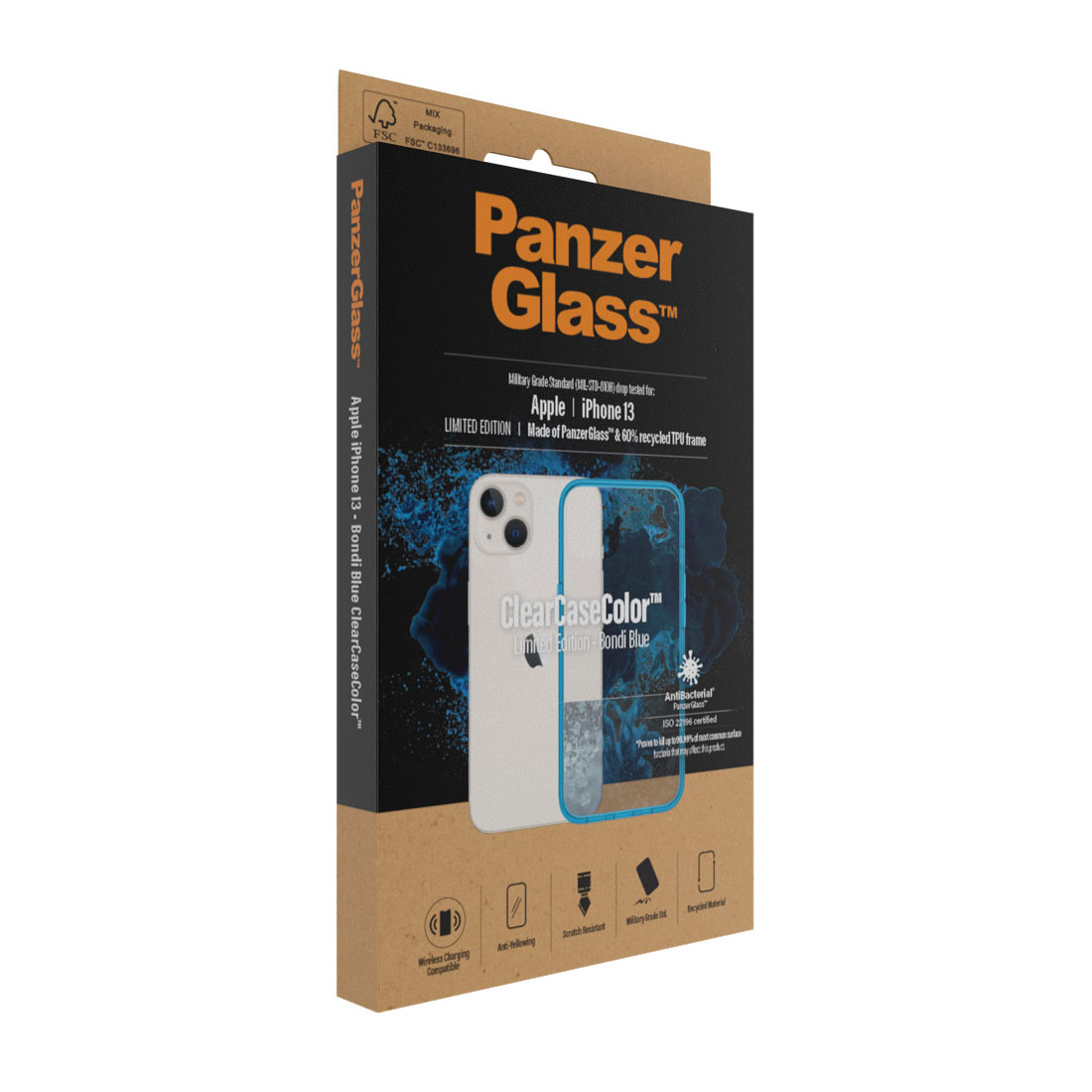 Kaitseümbris ClearCaseColor, Apple iPhone 13, klaasist tagaküljega, sinine / läbipaistev, PanzerGlass - Image 4