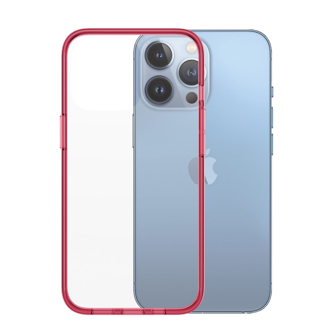 Kaitseümbris ClearCaseColor, Apple iPhone 13 Pro, klaasist tagaküljega, punane / läbipaistev, PanzerGlass - Image 7