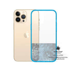 Kaitseümbris ClearCaseColor, Apple iPhone 13 Pro Max, klaasist tagaküljega, sinine / läbipaistev, PanzerGlass