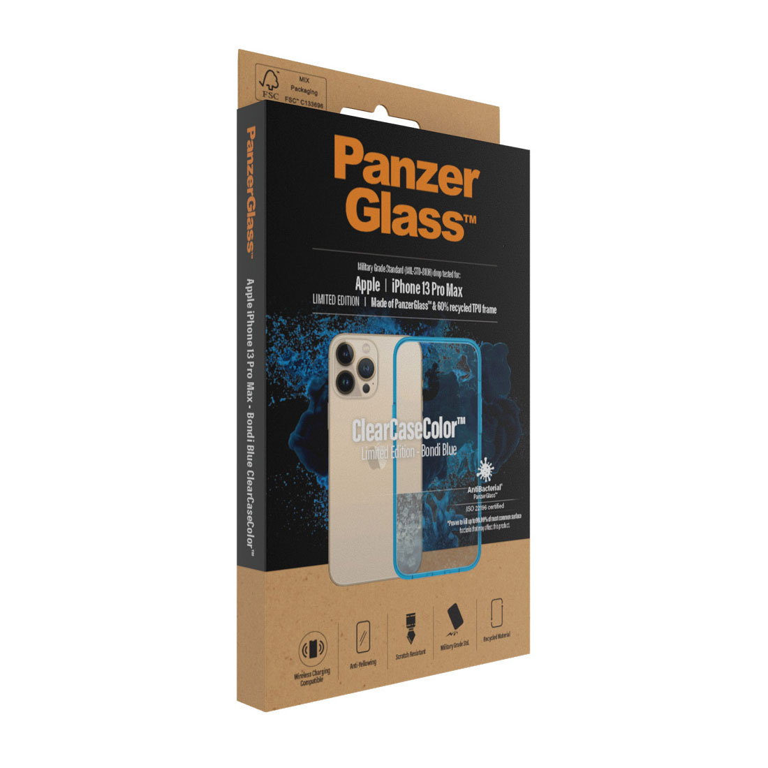 Kaitseümbris ClearCaseColor, Apple iPhone 13 Pro Max, klaasist tagaküljega, sinine / läbipaistev, PanzerGlass - Image 4