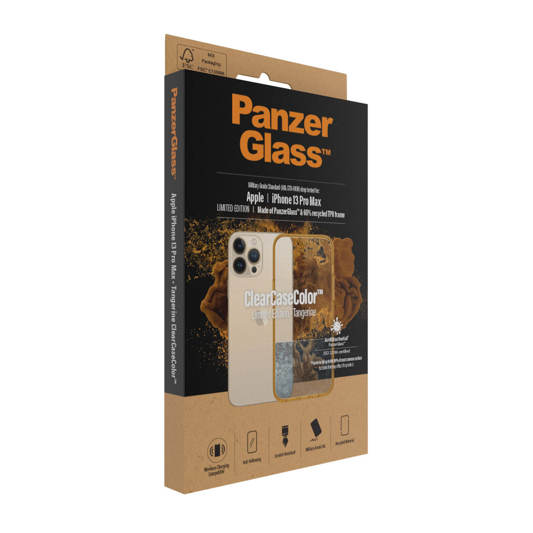 Kaitseümbris ClearCaseColor, Apple iPhone 13 Pro Max, klaasist tagaküljega, oranž / läbipaistev, PanzerGlass - Image 4