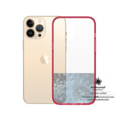 Kaitseümbris ClearCaseColor, Apple iPhone 13 Pro Max, klaasist tagaküljega, punane / läbipaistev, PanzerGlass