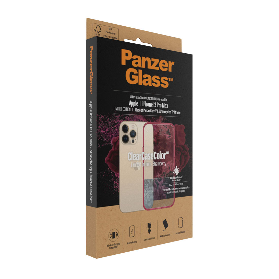 Kaitseümbris ClearCaseColor, Apple iPhone 13 Pro Max, klaasist tagaküljega, punane / läbipaistev, PanzerGlass - Image 4