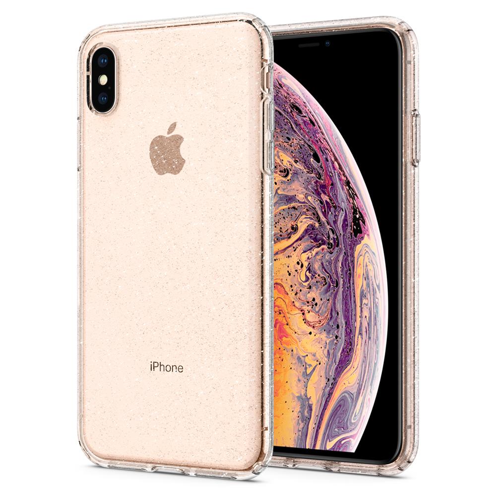 Kaitseümbris Liquid Crystal Glitter, Apple iPhone Xs Max, läbipaistev, sädelusega, Spigen