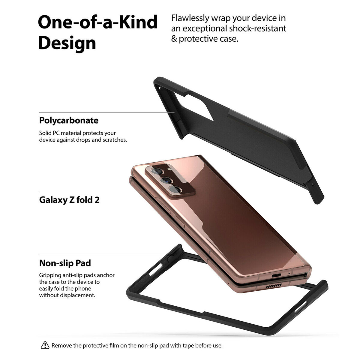 Kaitseümbris Slim, Samsung Galaxy Z Fold2 5G, must, Ringke - Image 5