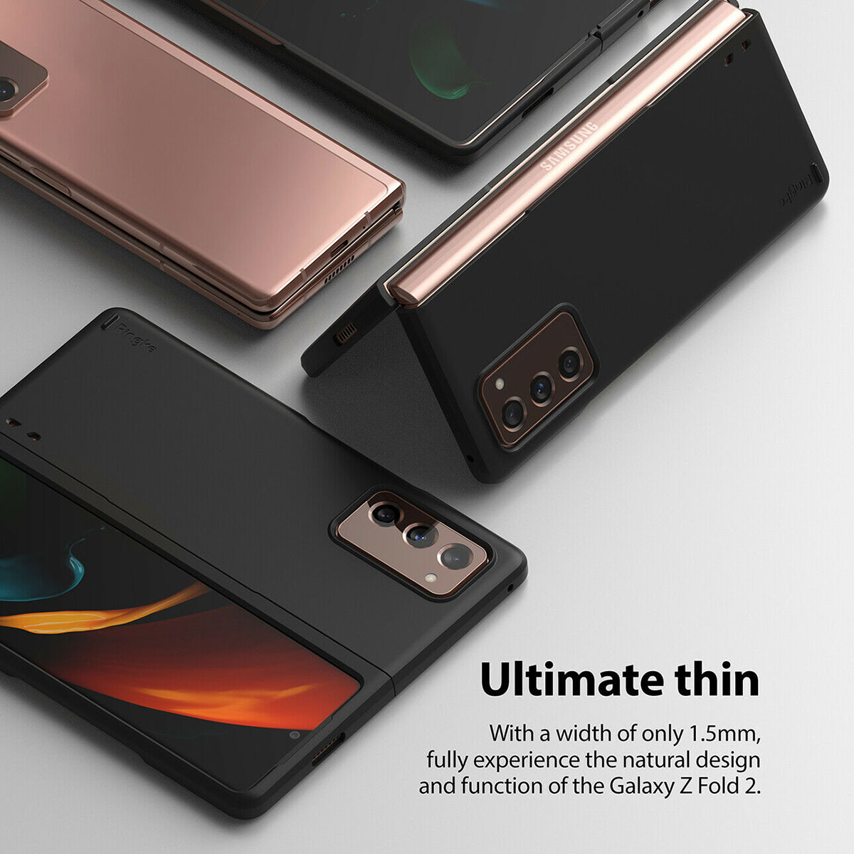 Kaitseümbris Slim, Samsung Galaxy Z Fold2 5G, must, Ringke - Image 7