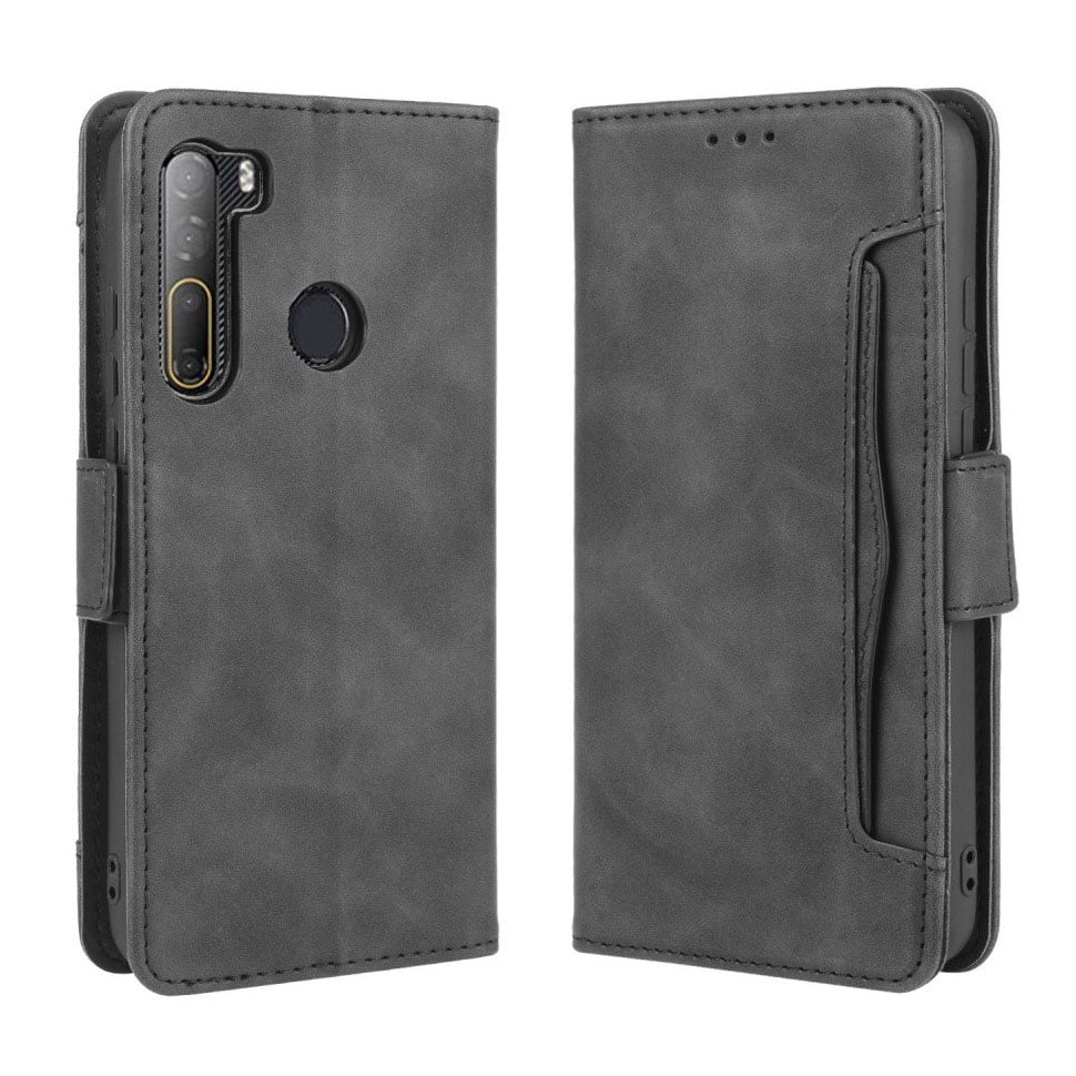 Kaitseümbris kaanega, HTC Desire 20 Pro, kaarditaskutega, must