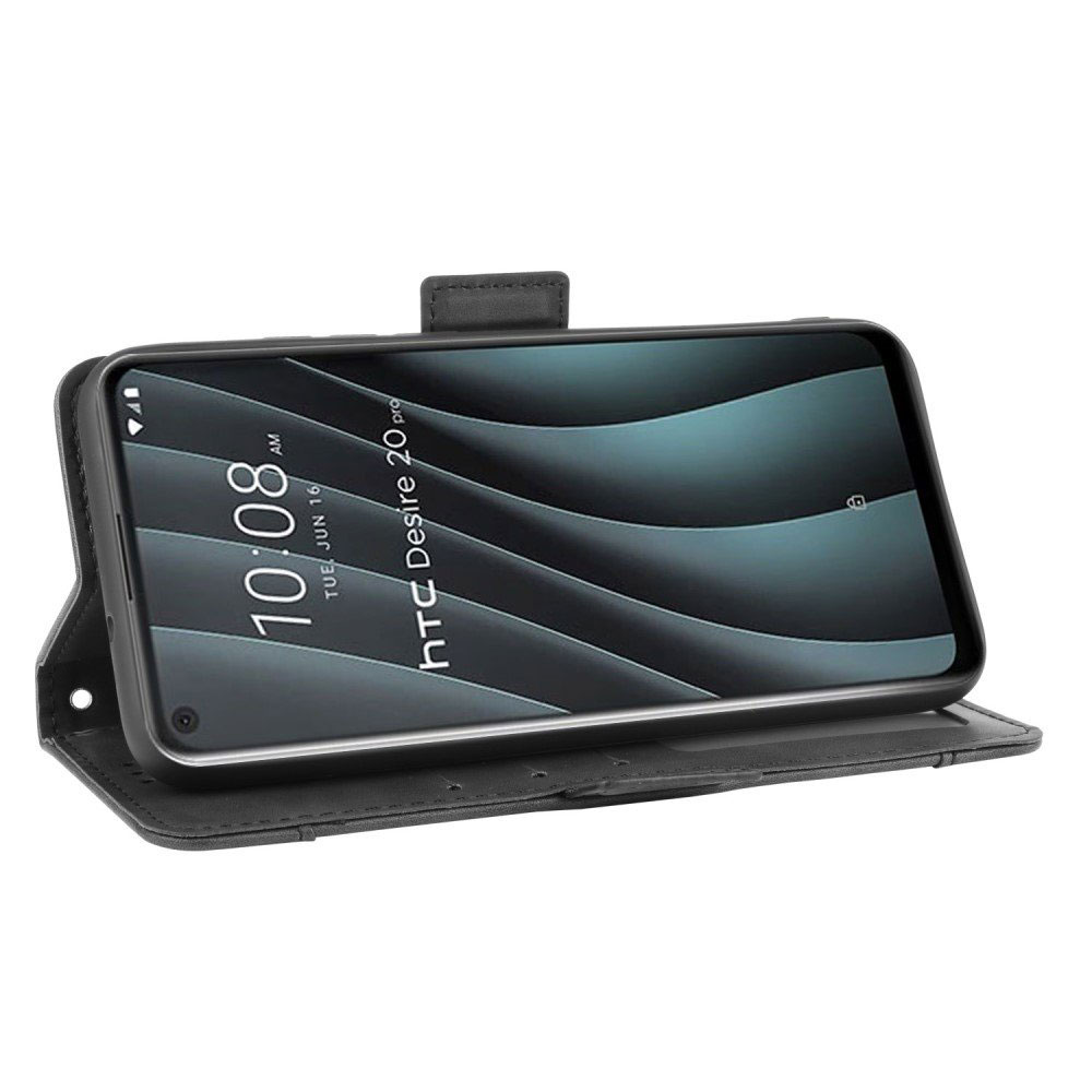 Kaitseümbris kaanega, HTC Desire 20 Pro, kaarditaskutega, must - Image 5