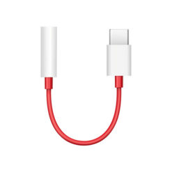 Kõrvaklapipistiku adapter 3.5mm -> USB-C, punane/valge, OnePlus