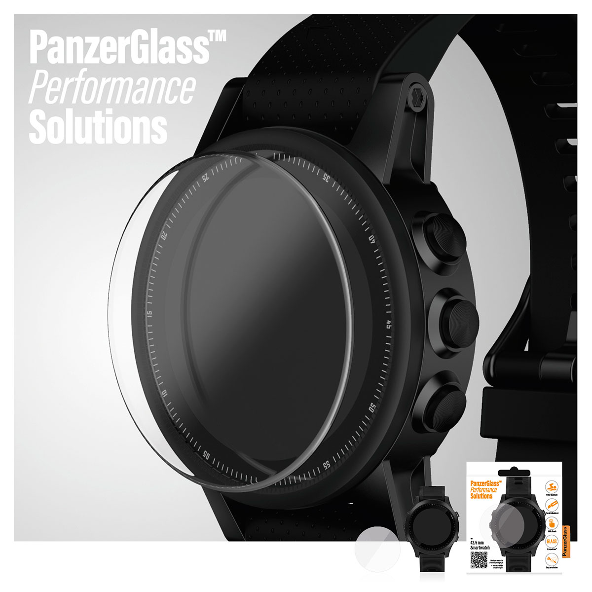 Kaitseklaas nutikellale universaalne 42.5mm läbimõõduga, veekindel, PanzerGlass - Image 4