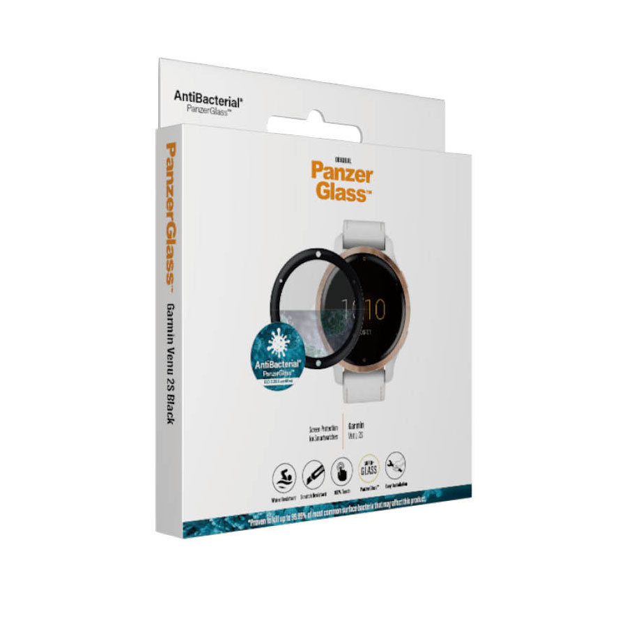 Kaitseklaas Garmin Venu 2S / vivoactive 4S, veekindel, kumera musta äärega, PanzerGlass - Image 4