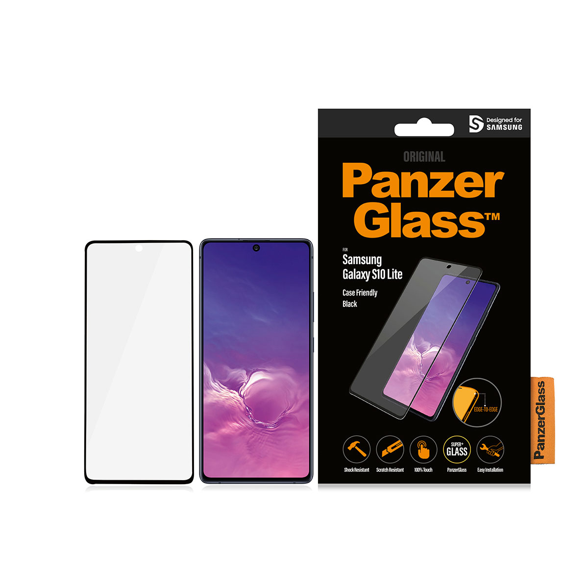 Ekraanikaitseklaas Samsung Galaxy S10 Lite / M51, ümbrisesõbralik, musta äärega, PanzerGlass - Image 3