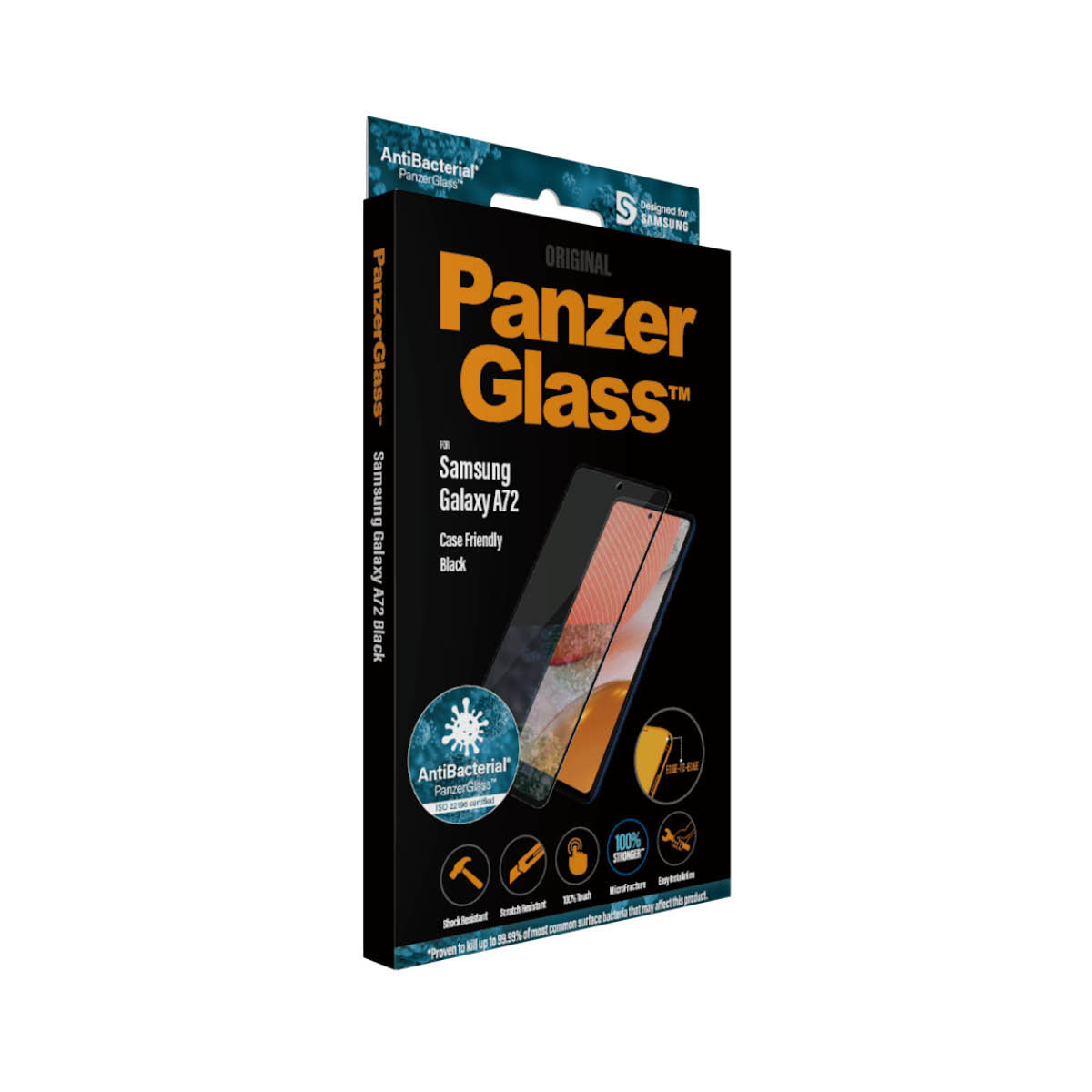 Kaitseklaas Samsung Galaxy A72, ümbrisesõbralik, musta äärega, PanzerGlass - Image 4