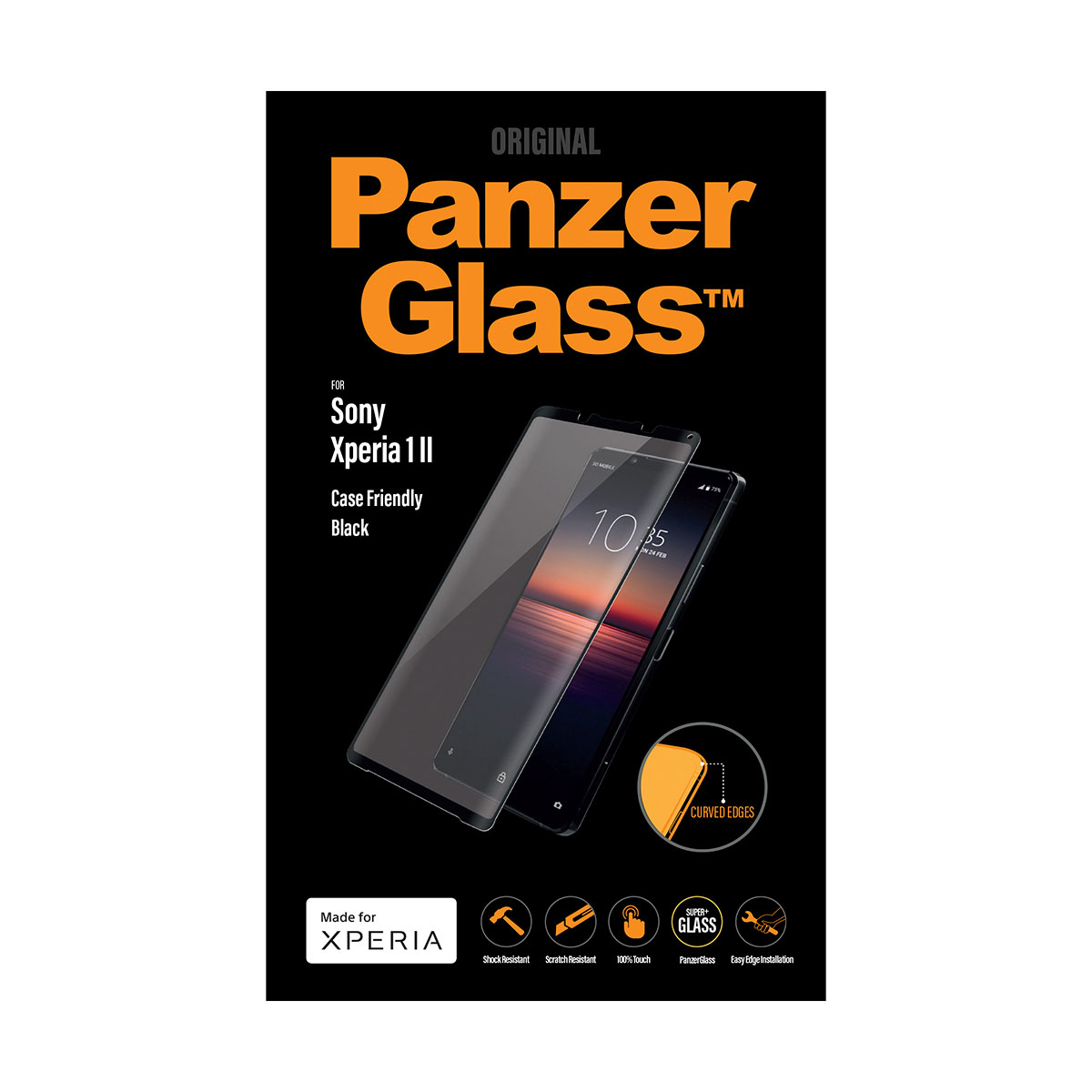 Ekraanikaitseklaas Sony Xperia 1 II, ümbrisesõbralik, musta äärega, PanzerGlass - Image 3