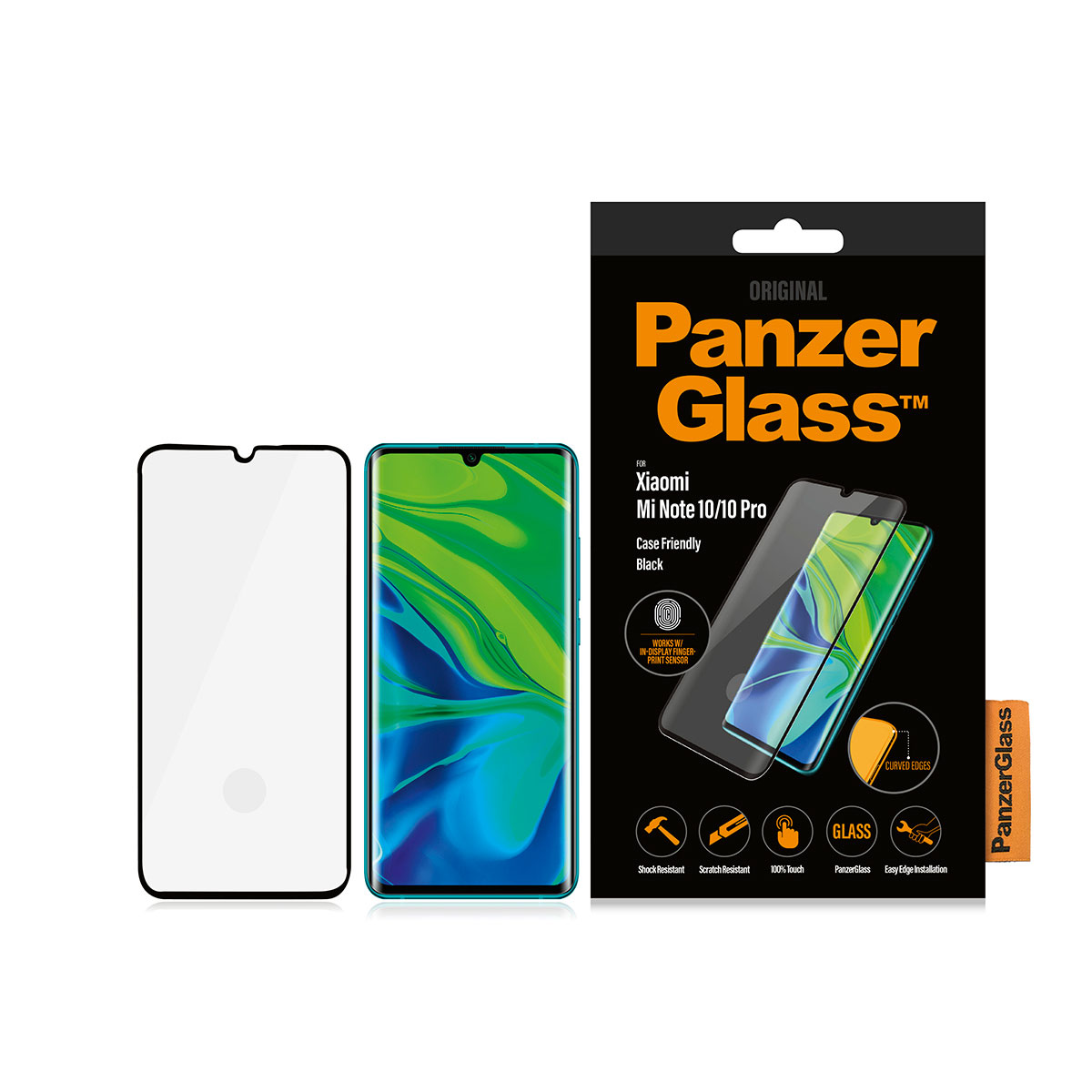Ekraanikaitseklaas Xiaomi Mi Note 10 / Note 10 Pro / Note 10 Lite, ümbrisesõbralik, musta äärega, PanzerGlass - Image 3