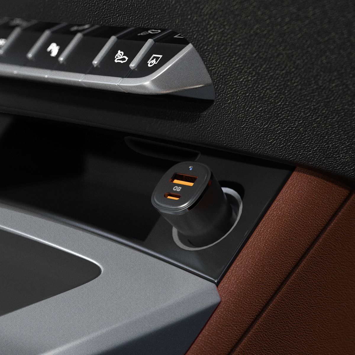 Autolaadija adapter ArcStation Essential 48W, USB + USB-C, must, Spigen - Image 3