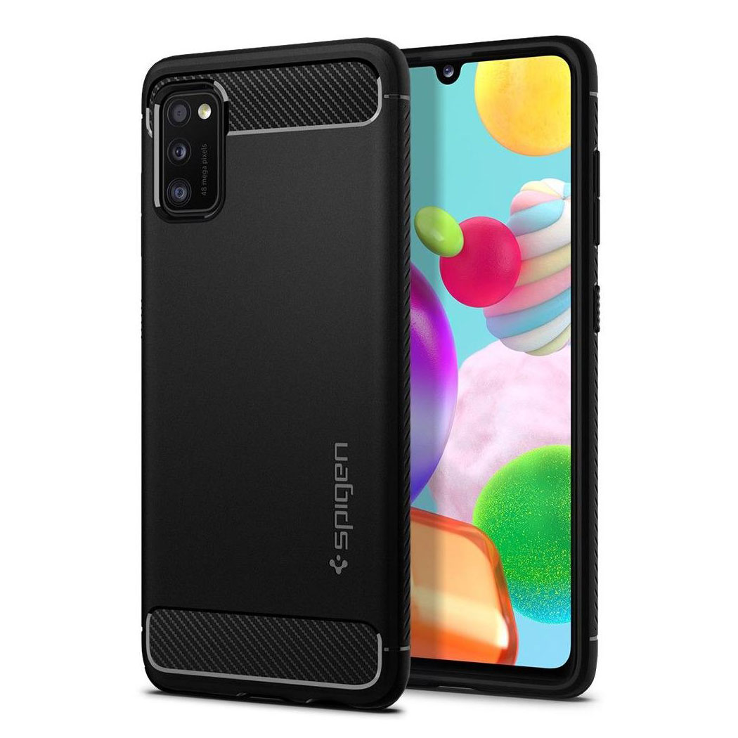 Kaitseümbris Rugged Armor, Samsung Galaxy A41, must, Spigen
