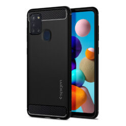 Kaitseümbris Rugged Armor, Samsung Galaxy A21s, must, Spigen