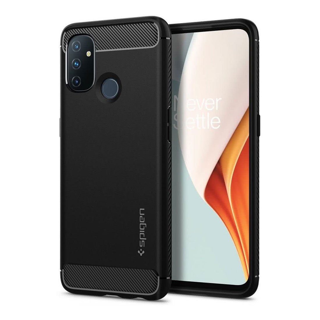 Kaitseümbris Rugged Armor, OnePlus Nord N100, must, Spigen