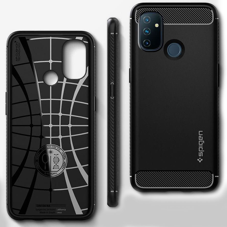 Kaitseümbris Rugged Armor, OnePlus Nord N100, must, Spigen - Image 7