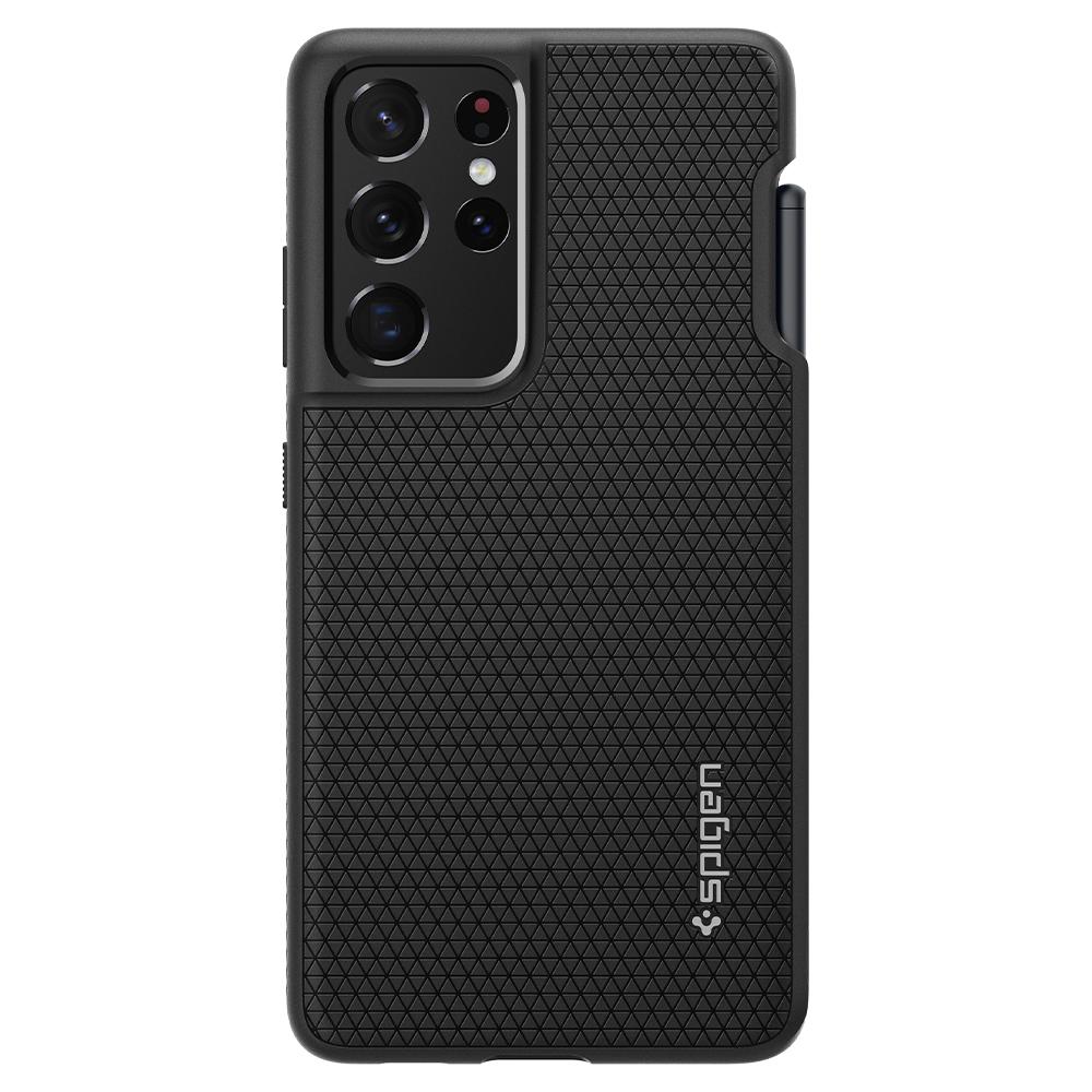 Kaitseümbris Liquid Air Pen, Samsung Galaxy S21 Ultra 5G, puutepliiatsi pesaga, must, Spigen - Image 5