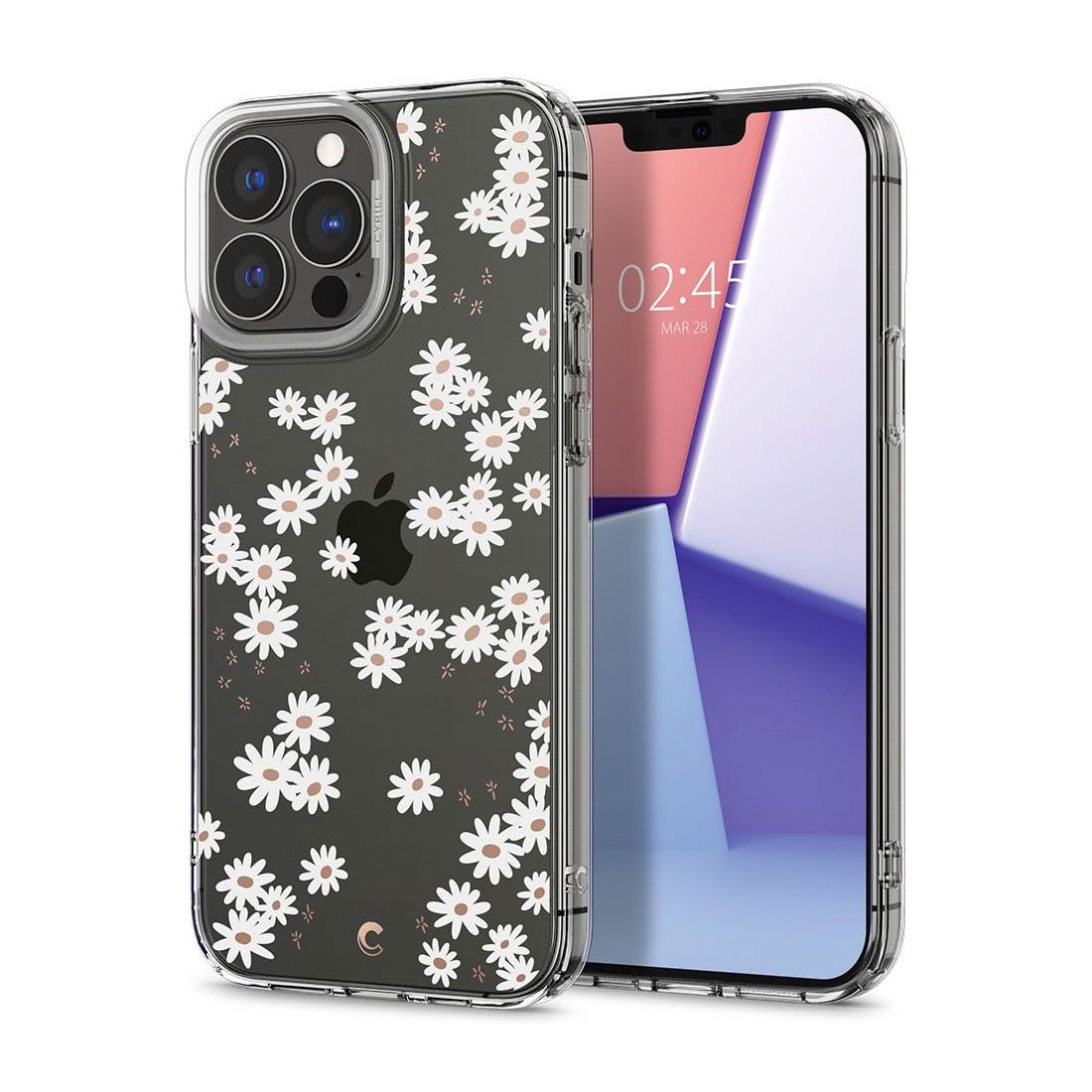 Kaitseümbris Cyrill Cecile, Apple iPhone 13 Pro Max, valge lilleline, Spigen