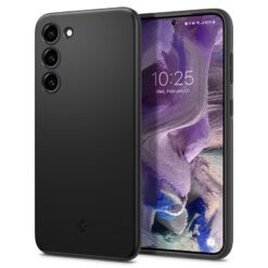 Kaitseümbris Thin Fit, Samsung Galaxy S23, must, õhuke, Spigen