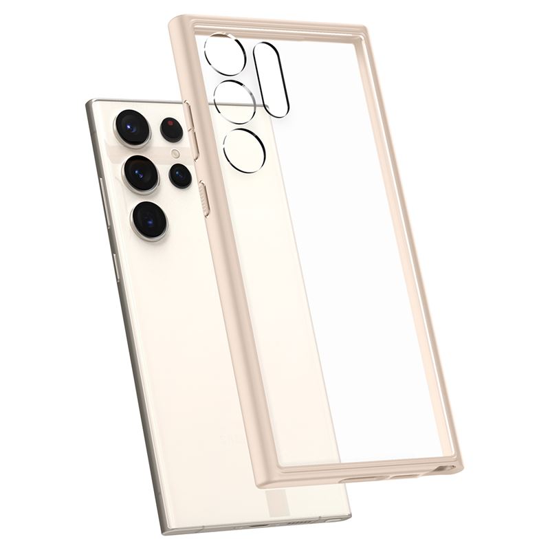 Kaitseümbris Ultra Hybrid, Samsung Galaxy S23 Ultra, läbipaistev beeži äärega, Spigen - Image 7