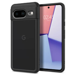 Kaitseümbris Ultra Hybrid, Google Pixel 8, läbipaistev musta äärega, Spigen