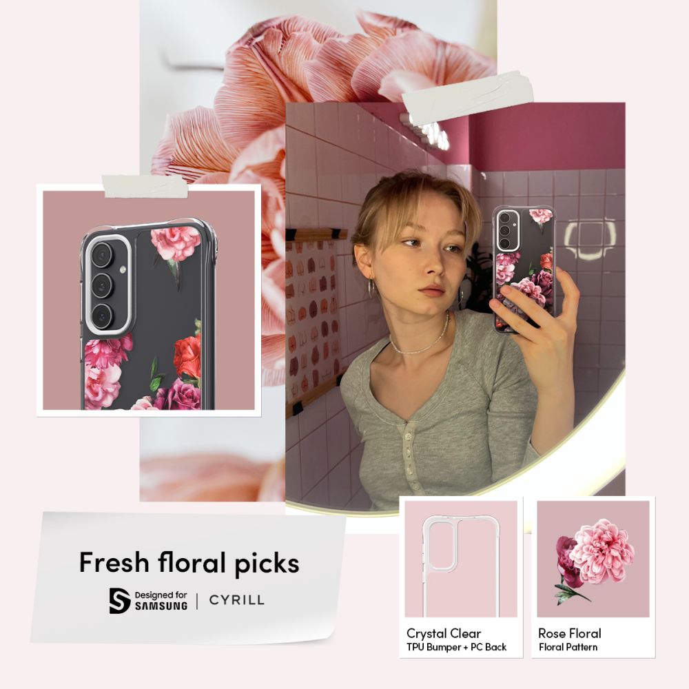 Kaitseümbris Cyrill Cecile, Samsung Galaxy S23 FE, roosa lilleline, Spigen - Image 3