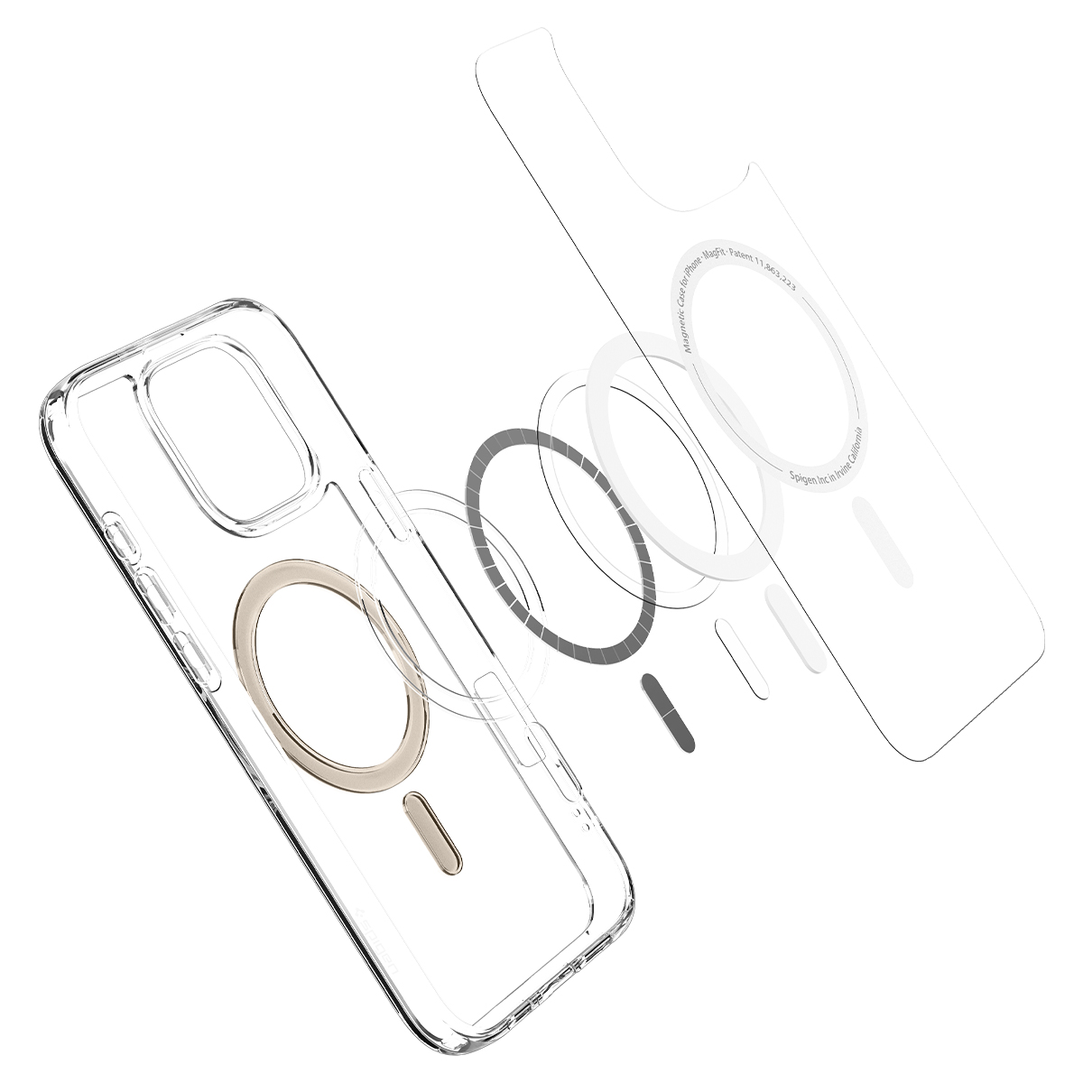 Kaitseümbris Ultra Hybrid (MagFit), Apple iPhone 16 Pro Max, läbipaistev kuldse MagSafe ringiga, Spigen - Image 7