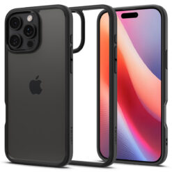 Kaitseümbris Ultra Hybrid, Apple iPhone 16 Pro, läbipaistev musta äärega, Spigen