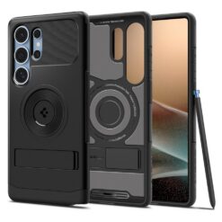 Kaitseümbris Slim Armor (MagFit), Samsung Galaxy S25 Ultra, must, tugijalaga, MagSafe ühilduv, Spigen