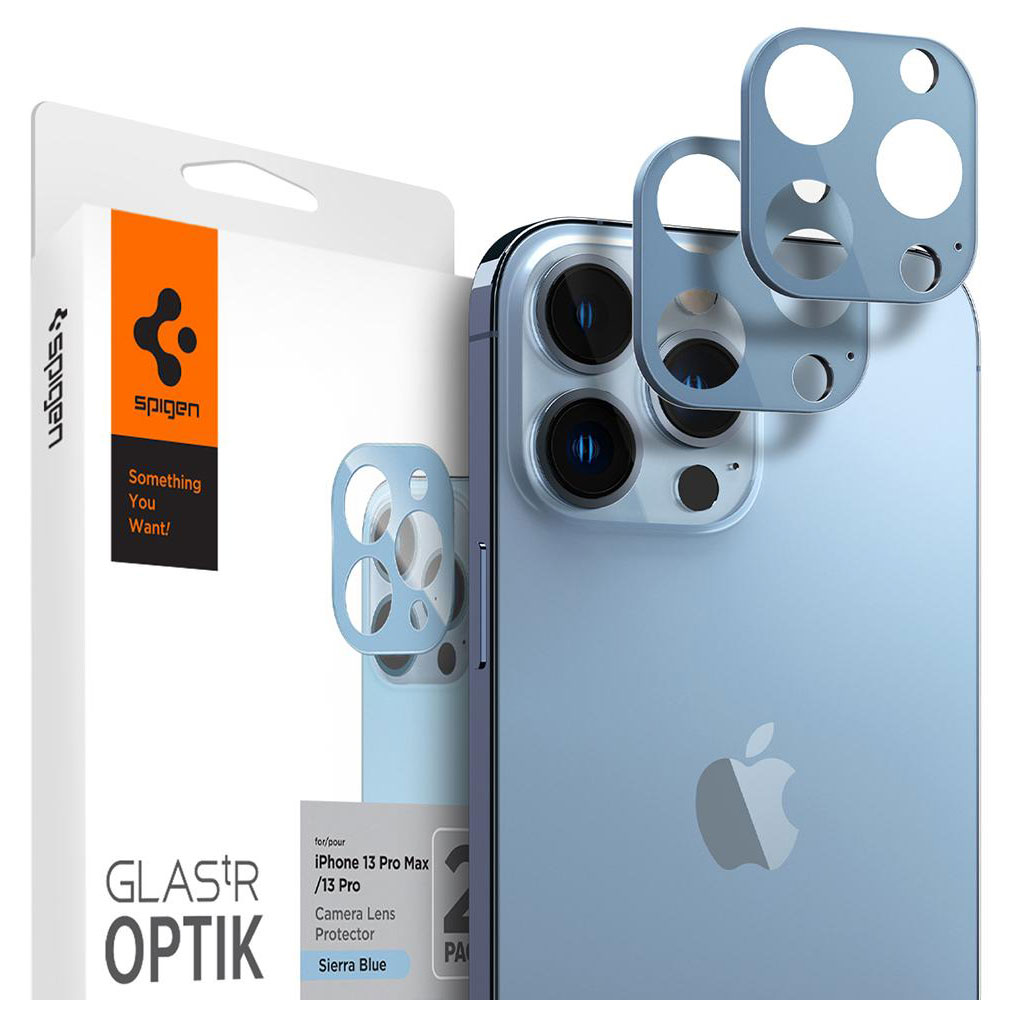 Tagakaamera kaitseklaas Optik Lens Protector, Apple iPhone 13 Pro / 13 Pro Max, komplektis 2tk, sinine, Spigen