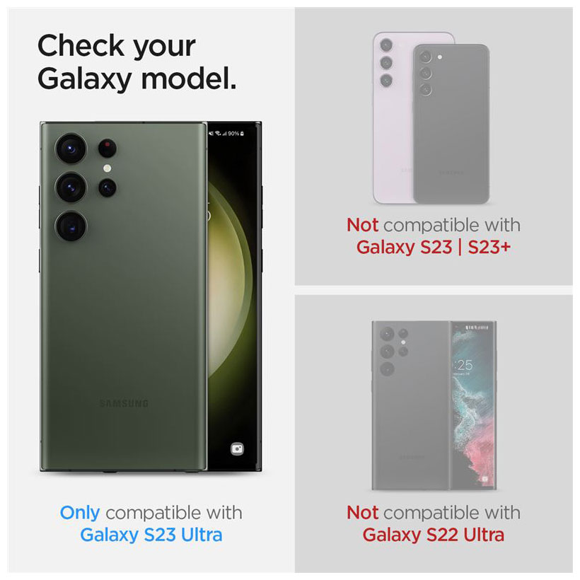 Tagakaamera kaitseklaas EZ Fit Optik Pro Lens Protector, Samsung Galaxy S23 Ultra, komplektis 2tk, must, Spigen - Image 8