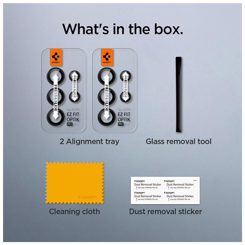 Tagakaamera kaitseklaas EZ Fit Optik Pro Lens Protector, Samsung Galaxy S23 / S23+, komplektis 2tk, must, Spigen - Image 8