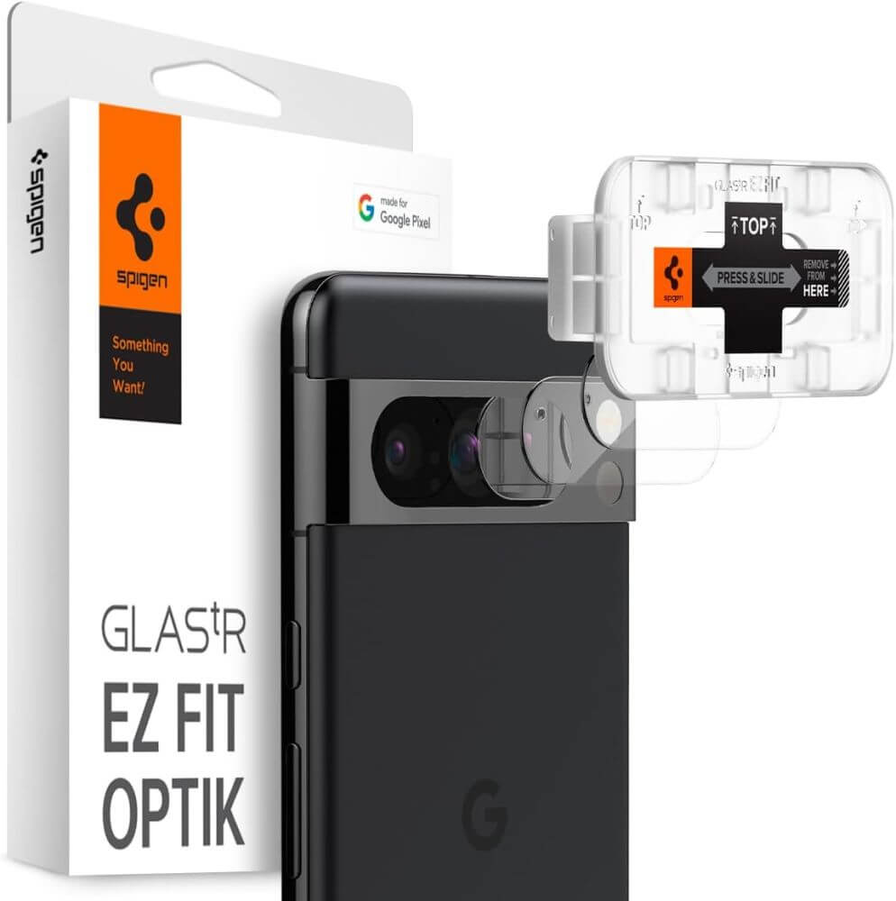 Tagakaamerate kaitseklaas EZ Fit Optik, Google Pixel 8 Pro, komplektis 2tk, läbipaistev, Spigen