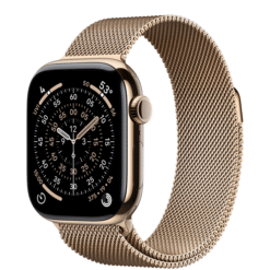 Apple Watch Series 11 GPS + Cellular 42mm Gold Titanium Case with Gold Milanese Loop - (uus)