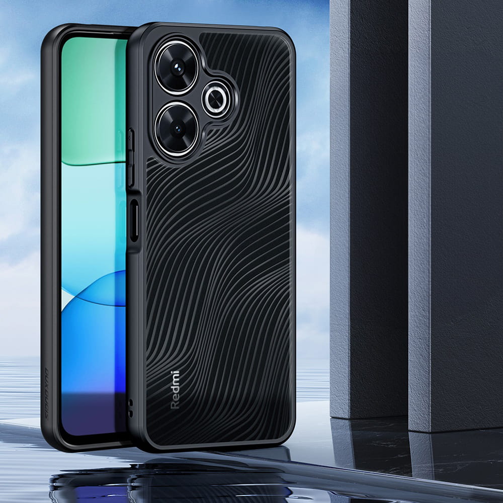 Kaitseümbris Aimo, Xiaomi Redmi 13 / Redmi 13 5G / Poco M6 4G, läbipaistev musta äärega, Dux Ducis - Image 3