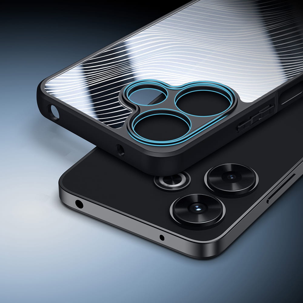 Kaitseümbris Aimo, Xiaomi Redmi 13 / Redmi 13 5G / Poco M6 4G, läbipaistev musta äärega, Dux Ducis - Image 4